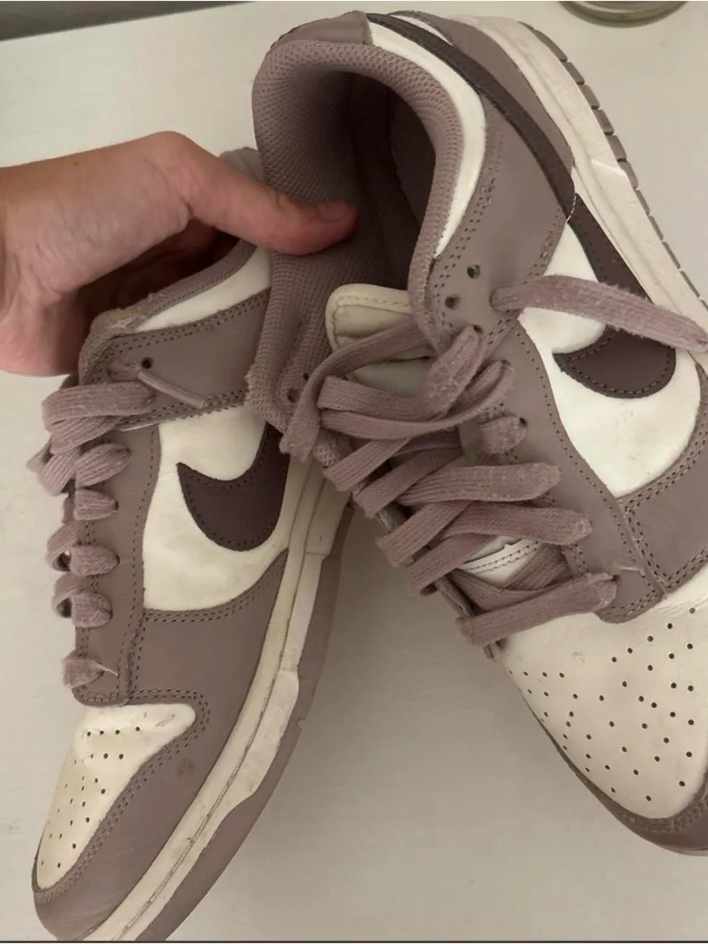 Nike Low-Top Sneakers in Mauve, Plum, and White